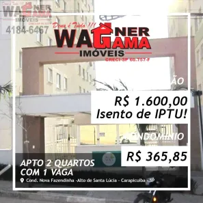 Apartamento com 2 Quartos para alugar, 38m² no Alto de Santa Lúcia, Carapicuíba