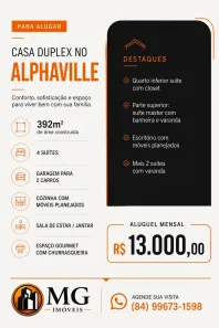 Casa de Condomínio com 4 Quartos para alugar, 392m² no Nova Betânia, Mossoró