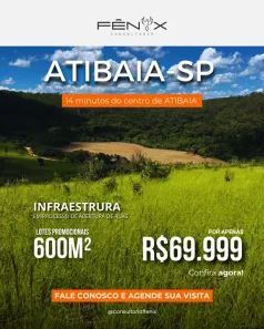 Lote/Terreno à venda, 600m² no Alvinópolis, Atibaia