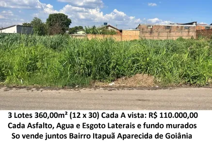 Lote/Terreno à venda, 360m² no Itapoã, Aparecida de Goiânia