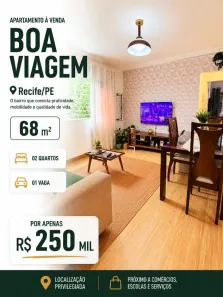 Apartamento com 2 Quartos à venda, 68m² no Boa Viagem, Recife