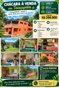 Fazenda/Sítio com 3 Quartos à venda, 1000m² no Taiaçupeba, Mogi das Cruzes