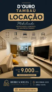 Apartamento com 3 Quartos para alugar, 117m² no Tambaú, João Pessoa