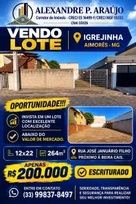 Lote/Terreno à venda, 264m² no Aimorés, Aimorés