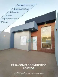 Casa com 3 Quartos à venda, 112m² no Setville Altos de São José, São José dos Campos