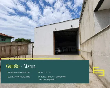 Galpão/Depósito/Armazém para alugar, 270m² no Status, Ribeirão das Neves