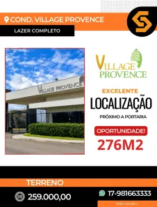 Lote/Terreno à venda, 276m² no Village Provence, São José do Rio Preto