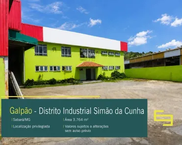 Galpão/Depósito/Armazém para alugar, 3764m² no Distrito Industrial Simão da Cunha, Sabará