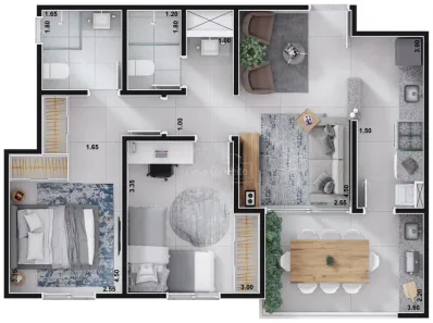 Apartamento com 2 Quartos à venda, 62m² no Jardim Bertanha, Sorocaba