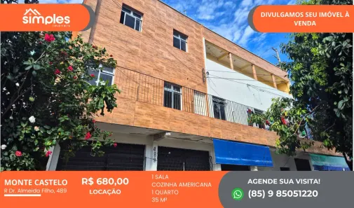 Kitnet com 1 Quarto para alugar, 35m² no Monte Castelo, Fortaleza