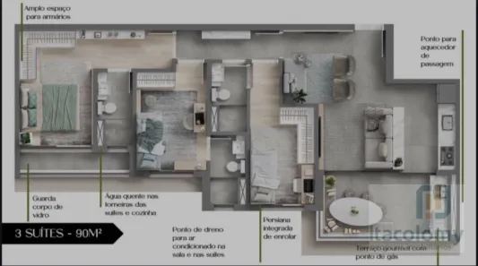 Apartamento com 3 Quartos à venda, 90m² no Alphagran Alphaville, Barueri