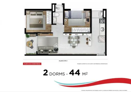 Apartamento com 2 Quartos à venda, 45m² no Brás, São Paulo