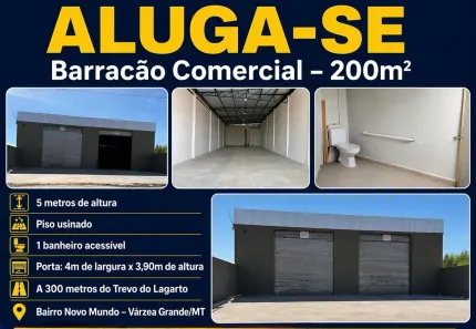 Galpão/Depósito/Armazém com 1 Quarto para alugar, 200m² no Novo Mundo, Várzea Grande