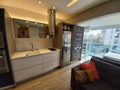 Apartamento com 1 Quarto para alugar, 40m² no Cidade Monções, São Paulo