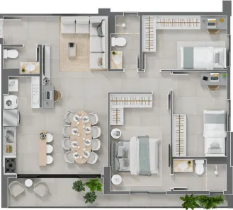 Apartamento com 3 Quartos à venda, 84m² no Vila São João, Goiânia