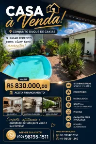 Casa com 4 Quartos à venda, 200m² no Flores, Manaus