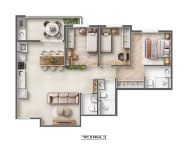 Apartamento com 3 Quartos à venda, 75m² no Vila das Palmeiras, Guarulhos