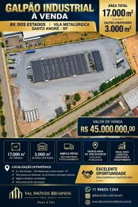à venda, 17000m² no Vila Metalúrgica, Santo André