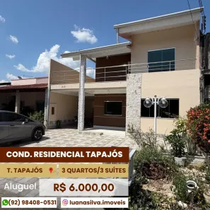 Casa com 3 Quartos para alugar, 280m² no Tarumã, Manaus
