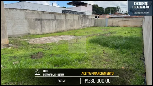 Lote/Terreno à venda, 360m² no Petrópolis, Betim