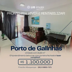 Apartamento com 2 Quartos à venda, 53m² no Maracaipe, Ipojuca