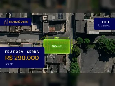 Lote/Terreno à venda, 190m² no Feu Rosa, Serra