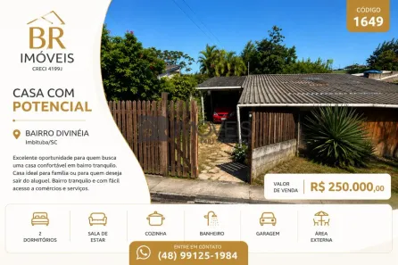 Casa com 2 Quartos à venda, 60m² no Vila Nova Alvorada, Imbituba