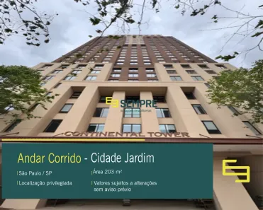 Imóvel Comercial para alugar, 204m² no Cidade Jardim, São Paulo