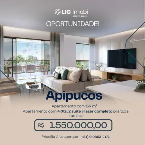 Apartamento com 4 Quartos à venda, 139m² no Parnamirim, Recife