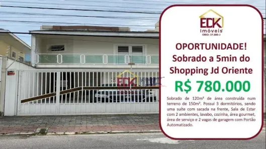 Sobrado com 3 Quartos à venda, 190m² no Jardim América, São José dos Campos