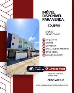 Apartamento com 3 Quartos à venda, 60m² no Cidade dos Colibris, João Pessoa
