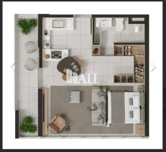 Apartamento com 1 Quarto à venda, 41m² no Jardim Paulistano, São José do Rio Preto