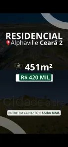 Lote/Terreno à venda, 451m² no Cidade Alpha, Eusébio
