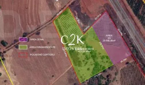 Lote/Terreno à venda, 65000m² no Zona Rural Br 070,