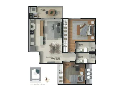 Apartamento com 2 Quartos à venda, 69m² no Praia Comprida, São José