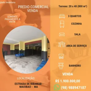 Prédio Residencial com 3 Quartos à venda, 800m² no Lima Verde, Paço do Lumiar