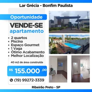 Apartamento com 2 Quartos à venda, 40m² no Bonfim Paulista, Ribeirão Preto
