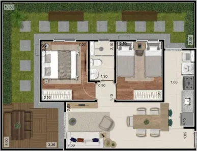 Apartamento com 2 Quartos à venda, 47m² no Jardim Cristo Rei, Marília