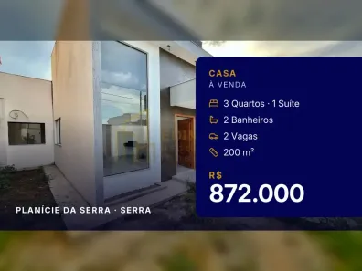 Casa com 3 Quartos à venda, 200m² no Planície da Serra, Serra