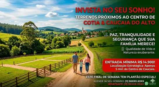 Lote/Terreno à venda, 500m² no Tijuco Preto(Caucaia do Alto), Cotia