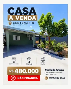Casa com 3 Quartos à venda, 122m² no Asa Branca, Boa Vista