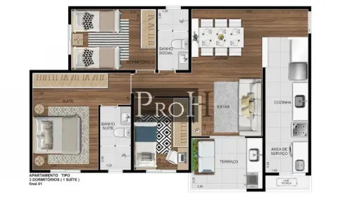 Apartamento com 3 Quartos à venda, 73m² no Fundação, São Caetano do Sul