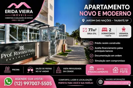 Apartamento com 2 Quartos à venda, 77m² no Jardim das Nações, Taubaté