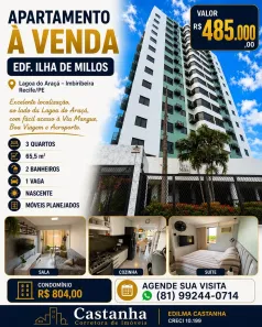Apartamento com 3 Quartos à venda, 65m² no Imbiribeira, Recife