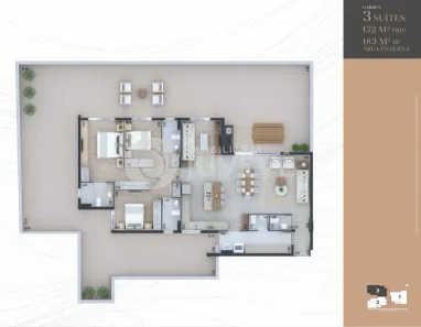 Apartamento com 3 Quartos à venda, 152m² no Juvevê, Curitiba