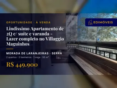Apartamento com 2 Quartos à venda, 55m² no Morada de Laranjeiras, Serra