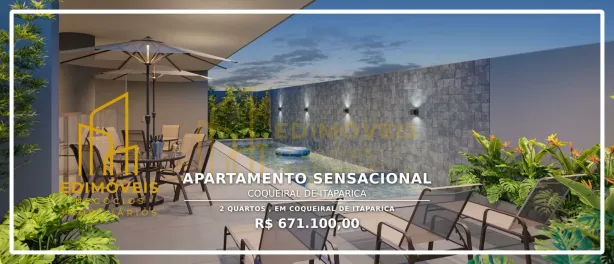Apartamento com 2 Quartos à venda, 56m² no Coqueiral de Itaparica, Vila Velha