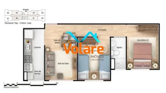 Apartamento com 2 Quartos à venda, 42m² no Jardim do Lago, São Paulo