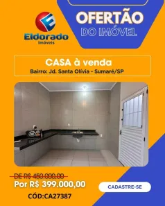 Casa com 2 Quartos à venda, 78m² no Jardim Santa Olivia (Nova Veneza), Sumaré