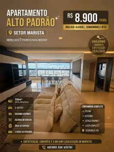 Apartamento com 3 Quartos para alugar, 126m² no Setor Marista, Goiânia